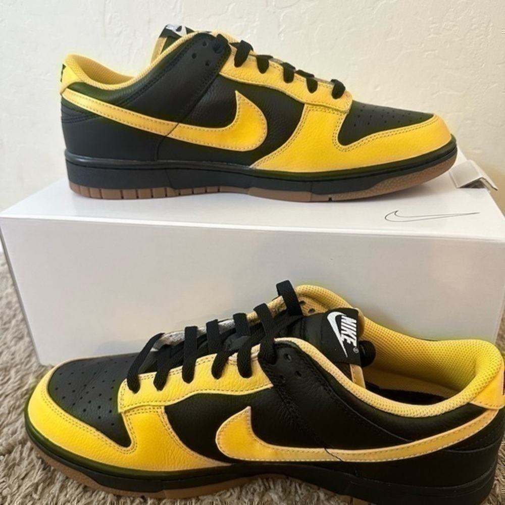 New Nike Dunk Low Taxi Custom By You Size 11.5 Gum Bottom Box Yellow Black